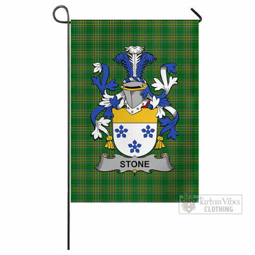 Stone Irish Clan Tartan Flag with Coat of Arms