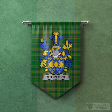 Stopford Irish Clan Tartan Gonfalon, Tartan Banner with Coat of Arms Chevron - Tartan Vibes Clothing