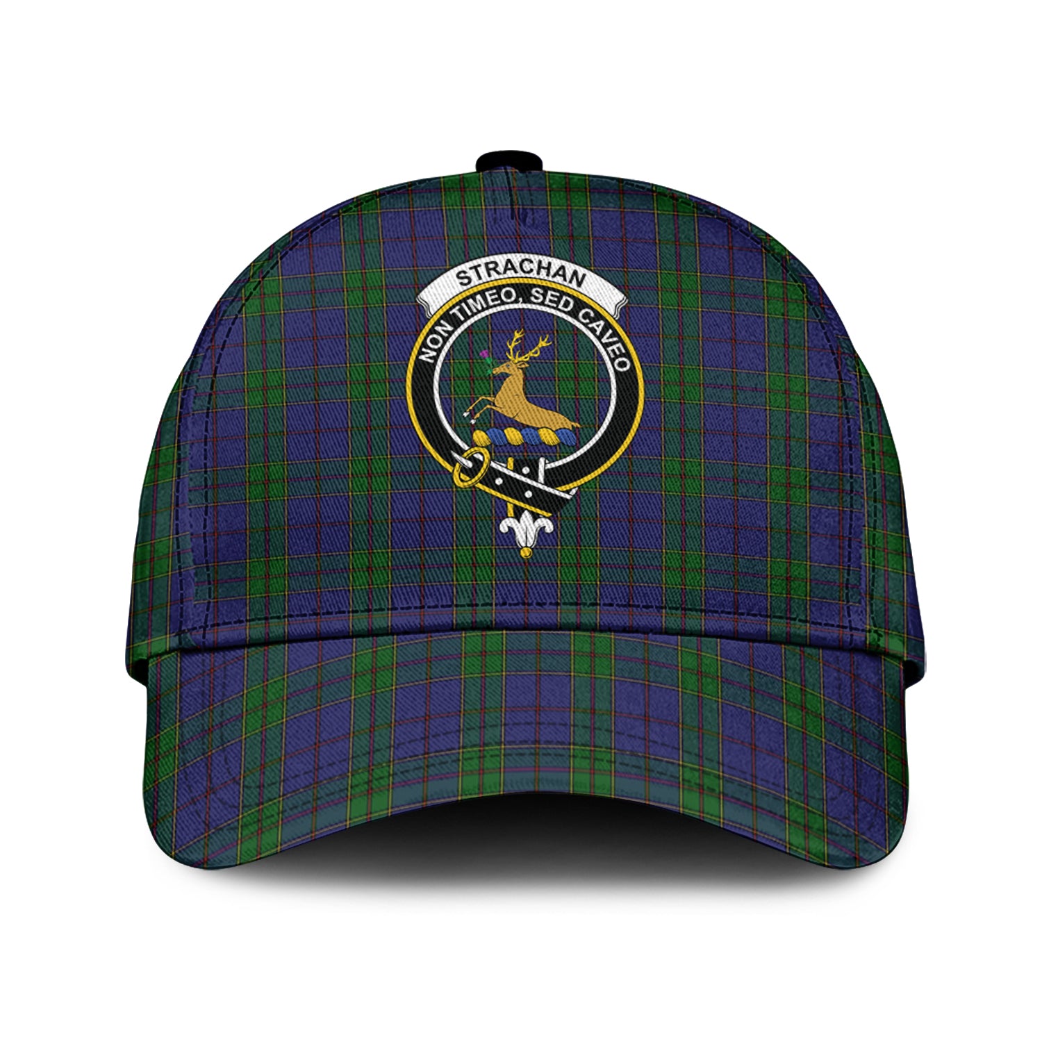 Strachan Tartan Classic Cap with Family Crest Classic Cap Universal Fit - Tartan Vibes Clothing