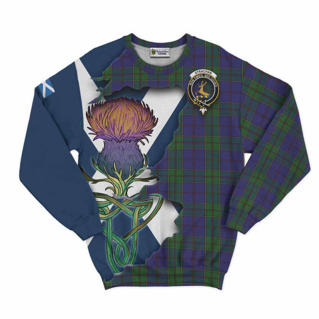 Strachan Tartan Family Crest Sweatshirt Scottish Thistle Celtic Inspired Unisex - Tartan Vibes Clothing