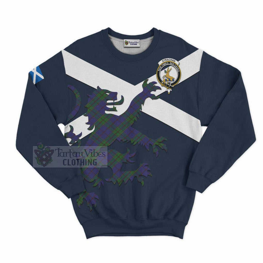 Tartan Vibes Clothing Strachan Tartan Lion Rampant Sweatshirt – Proudly Display Your Heritage with Alba Gu Brath and Clan Name