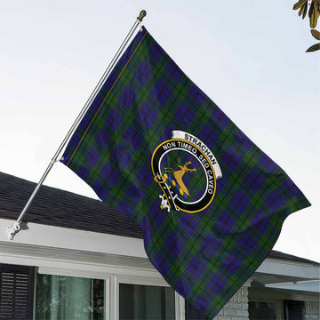 Strachan Tartan House Flag with Family Crest