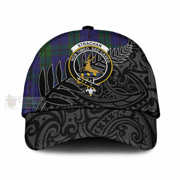 Strachan Tartan Classic Cap with New Zealand Silver Fern Half Style