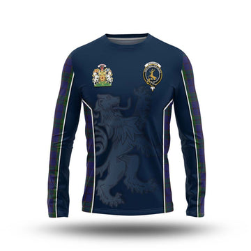 Strachan Tartan Long Sleeve T-Shirt with Family Crest and Lion Rampant Vibes Sport Style