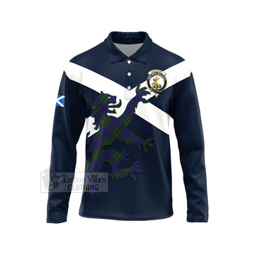 Strachan Tartan Lion Rampant Long Sleeve Polo Shirt  Proudly Display Your Heritage with Alba Gu Brath and Clan Name