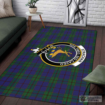 Strachan Tartan Area Rug with Family Crest