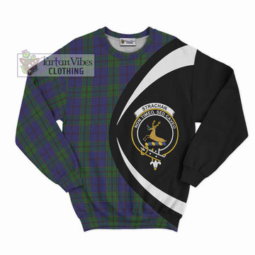 Strachan Tartan Sweatshirt with Family Crest Circle Style