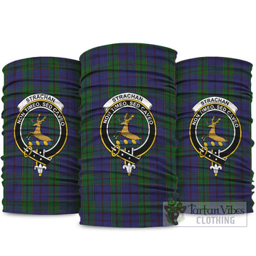 Strachan Tartan Neck Gaiters, Tartan Bandanas, Tartan Head Band with Family Crest