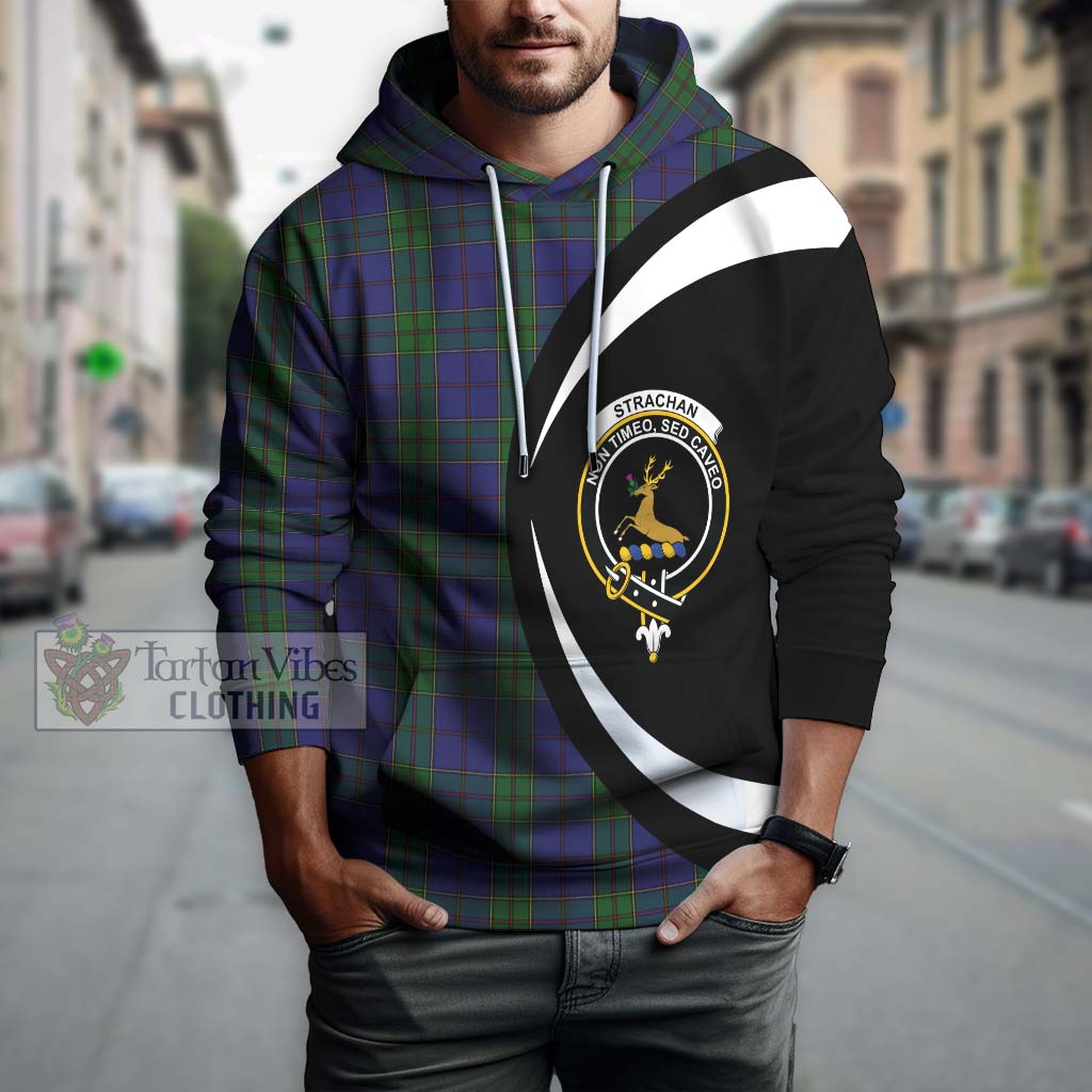 Strachan Tartan Hoodie with Family Crest Circle Style Zip Hoodie - Tartan Vibes Clothing