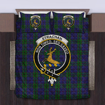 Strachan Tartan Quilt Bed Set with Family Crest