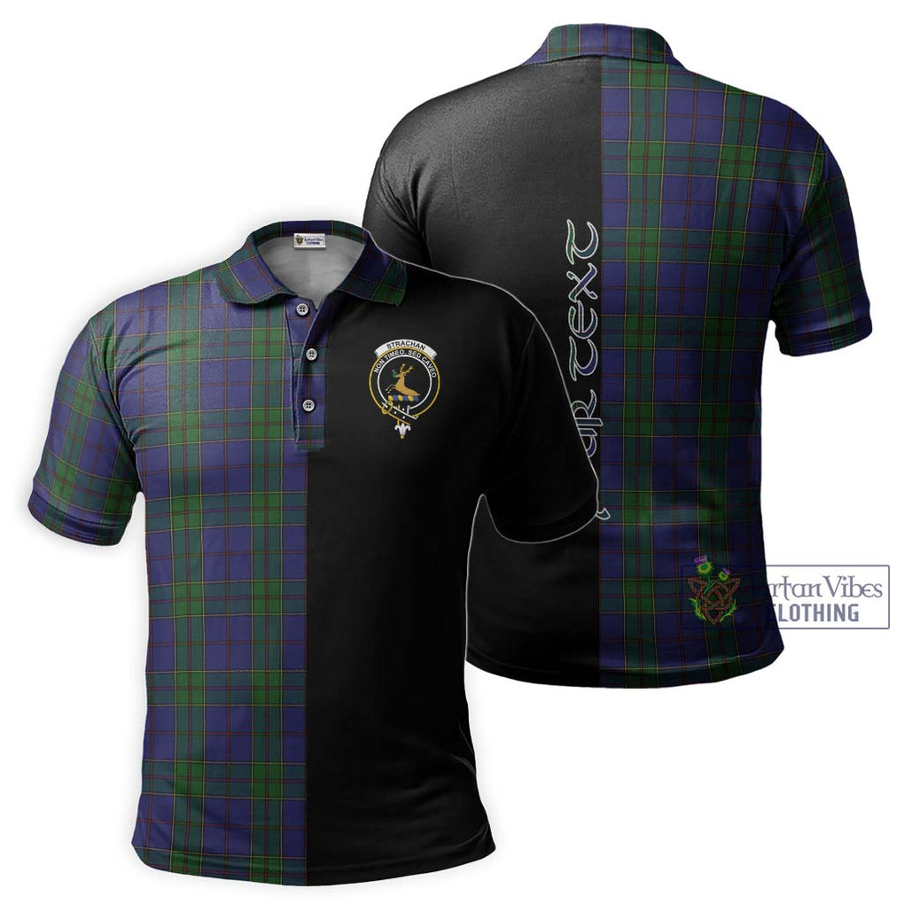 Strachan Tartan Polo Shirt with Family Crest and Half Of Me Style Kid - Tartanvibesclothing Shop