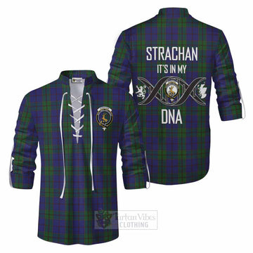 Strachan Tartan Ghillie Kilt Shirt with Family Crest DNA In Me Style