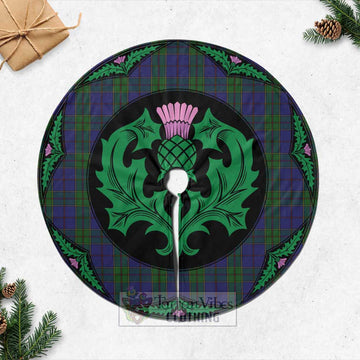 Strachan Tartan Christmas Tree Skirt Scottish Thistle Style