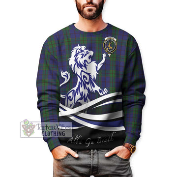 Strachan Tartan Sweatshirt with Alba Gu Brath Regal Lion Emblem