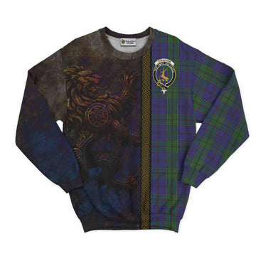 Strachan Tartan Family Crest Sweatshirt Alba Gu Brath Be Brave Lion Ancient Style Unisex - Tartan Vibes Clothing