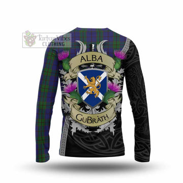 Strachan Tartan Family Crest Long Sleeve T-Shirt Lion Rampant Royal Thistle Shield Celtic Inspired - Tartan Vibes Clothing