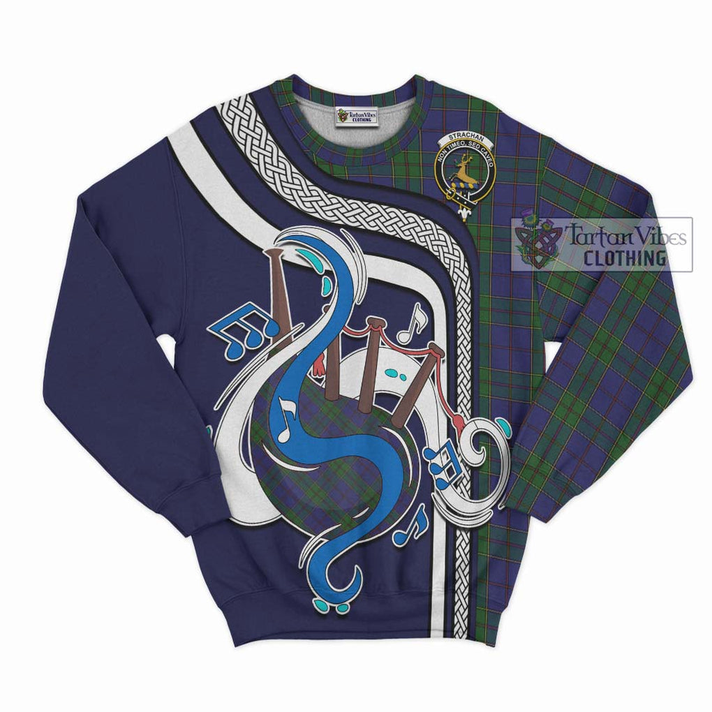 Tartan Vibes Clothing Strachan Tartan Sweatshirt with Epic Bagpipe Style