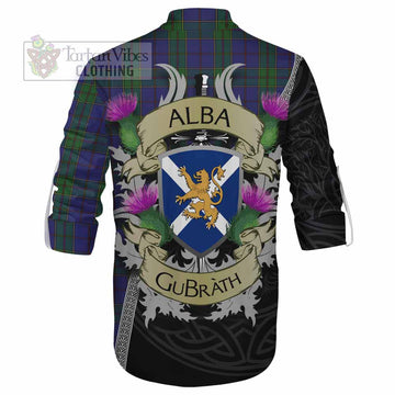 Strachan Tartan Family Crest Ghillie Kilt Shirt Lion Rampant Royal Thistle Shield Celtic Inspired - Tartan Vibes Clothing