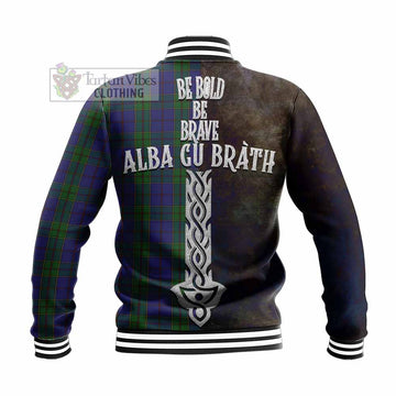 Strachan Tartan Family Crest Baseball Jacket Alba Gu Brath Be Brave Lion Ancient Style - Tartan Vibes Clothing