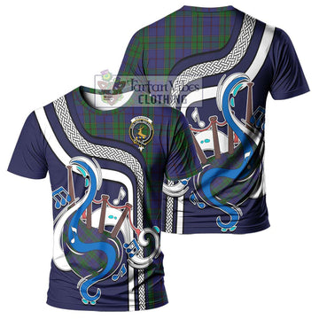 Strachan Tartan T-Shirt with Epic Bagpipe Style