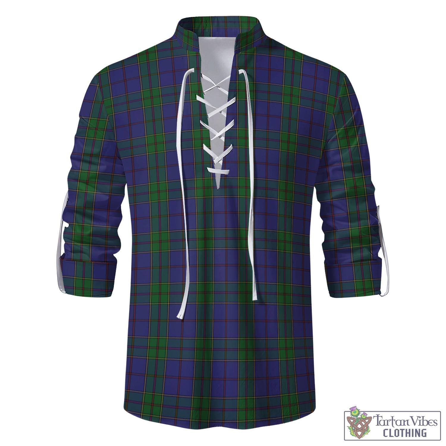 Tartan Vibes Clothing Strachan Tartan Men's Scottish Traditional Jacobite Ghillie Kilt Shirt