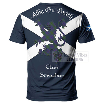 Strachan Tartan Lion Rampant T-Shirt Proudly Display Your Heritage with Alba Gu Brath and Clan Name