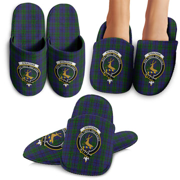 Strachan Tartan Home Slippers with Family Crest