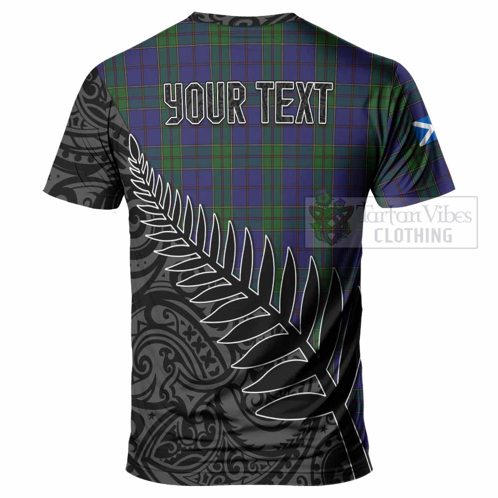 Tartan Vibes Clothing Strachan Crest Tartan T-Shirt with New Zealand Silver Fern Half Style