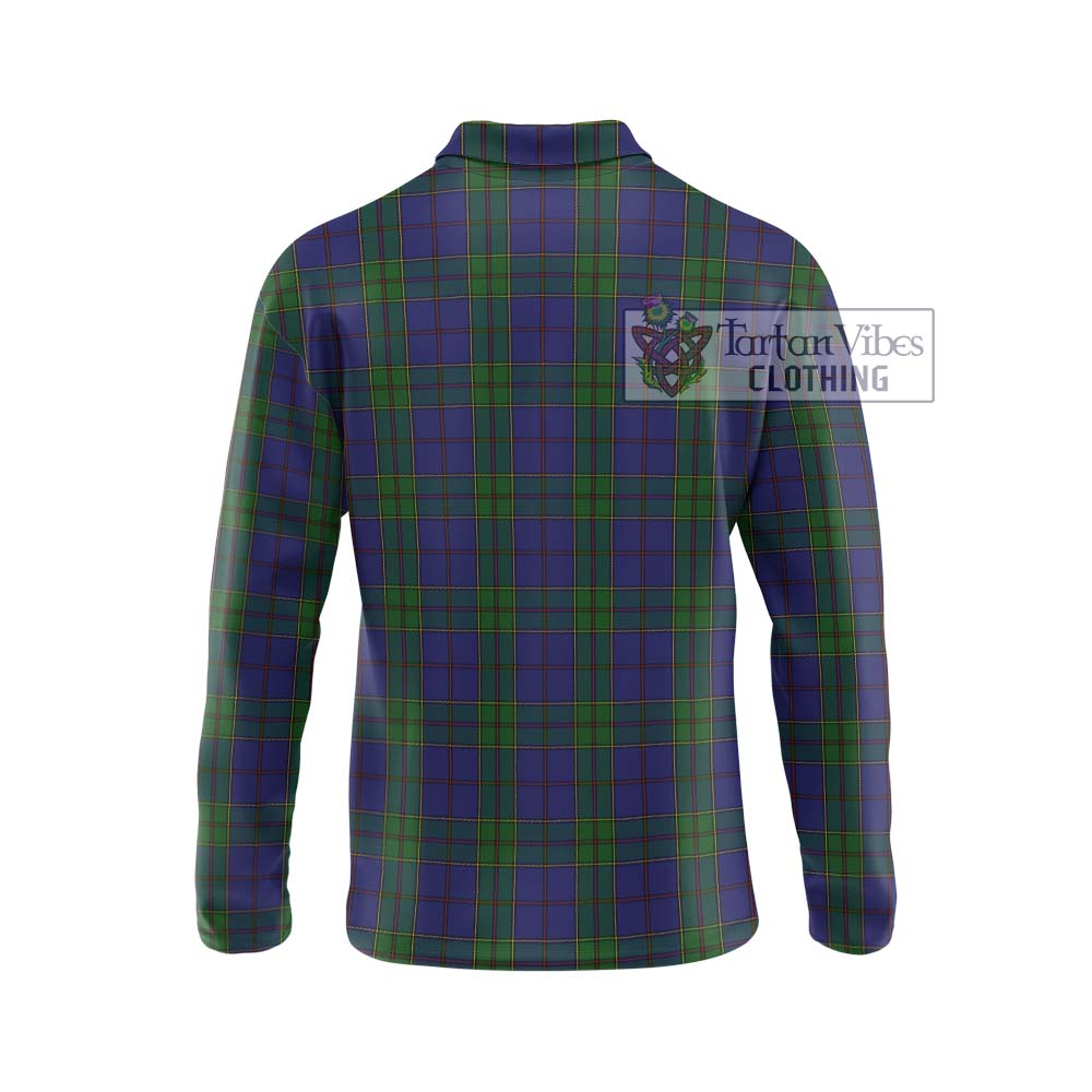 Strachan Tartan Long Sleeve Polo Shirt with Family Crest DNA In Me Style - Tartanvibesclothing Shop