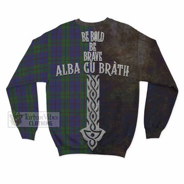 Strachan Tartan Family Crest Sweatshirt Alba Gu Brath Be Brave Lion Ancient Style - Tartan Vibes Clothing