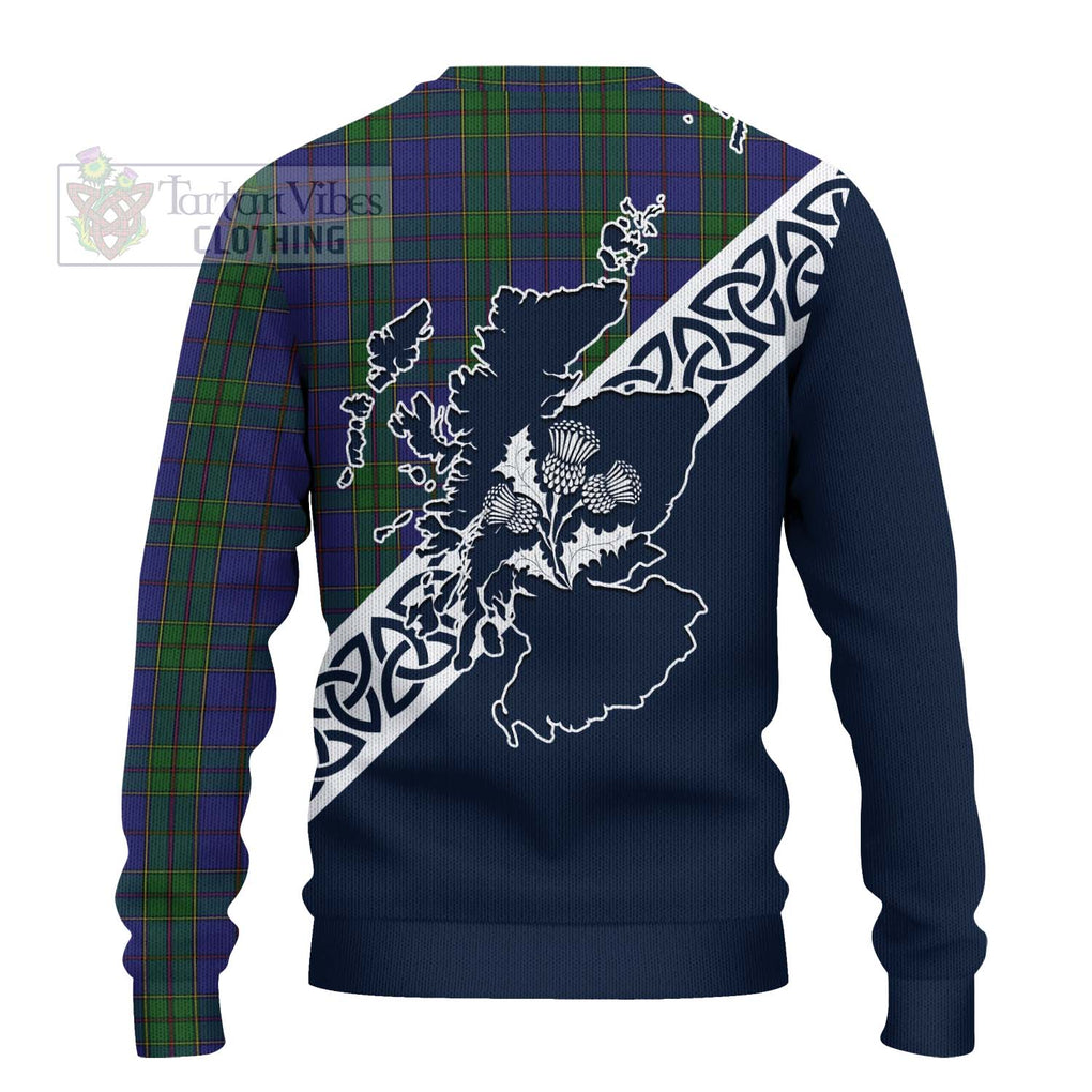Strachan Tartan Ugly Sweater Featuring Thistle and Scotland Map - Tartan Vibes Clothing