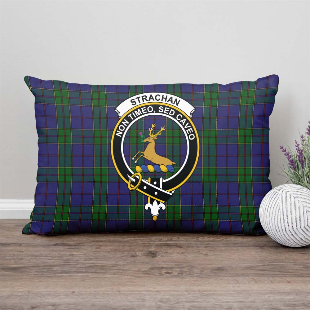 Strachan Tartan Pillow Cover with Family Crest Rectangle Pillow Cover - Tartanvibesclothing