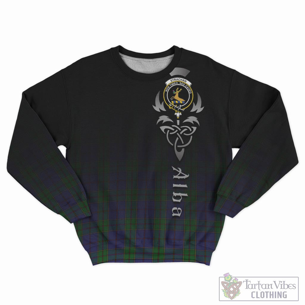 Tartan Vibes Clothing Strachan Tartan Sweatshirt Featuring Alba Gu Brath Family Crest Celtic Inspired