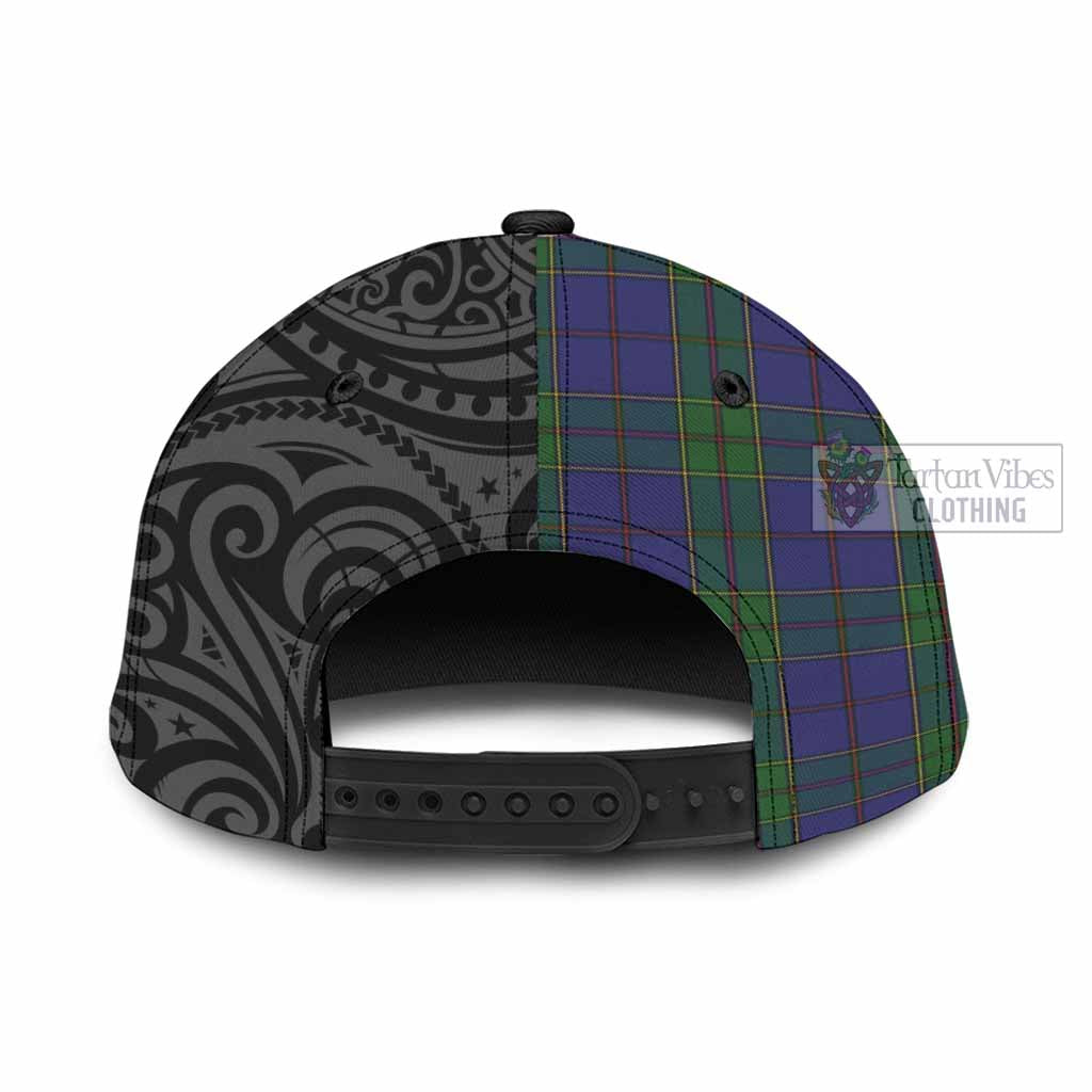 Tartan Vibes Clothing Strachan Tartan Classic Cap with New Zealand Silver Fern Half Style