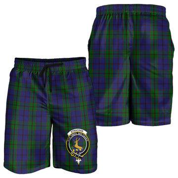 Strachan Tartan Mens Shorts with Family Crest