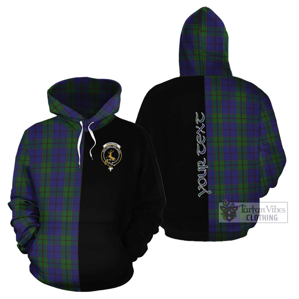 Tartan Vibes Clothing Strachan Tartan Cotton Hoodie with Family Crest and Half Of Me Style