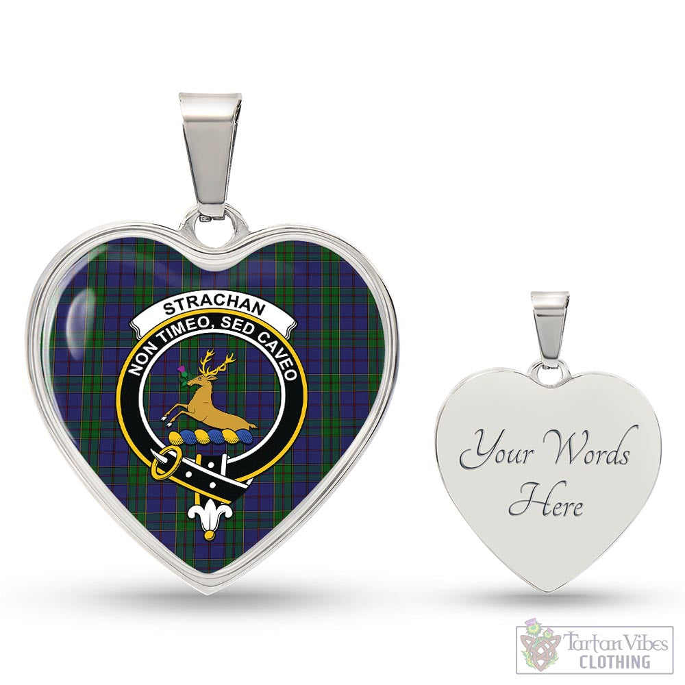 Tartan Vibes Clothing Strachan Tartan Heart Necklace with Family Crest