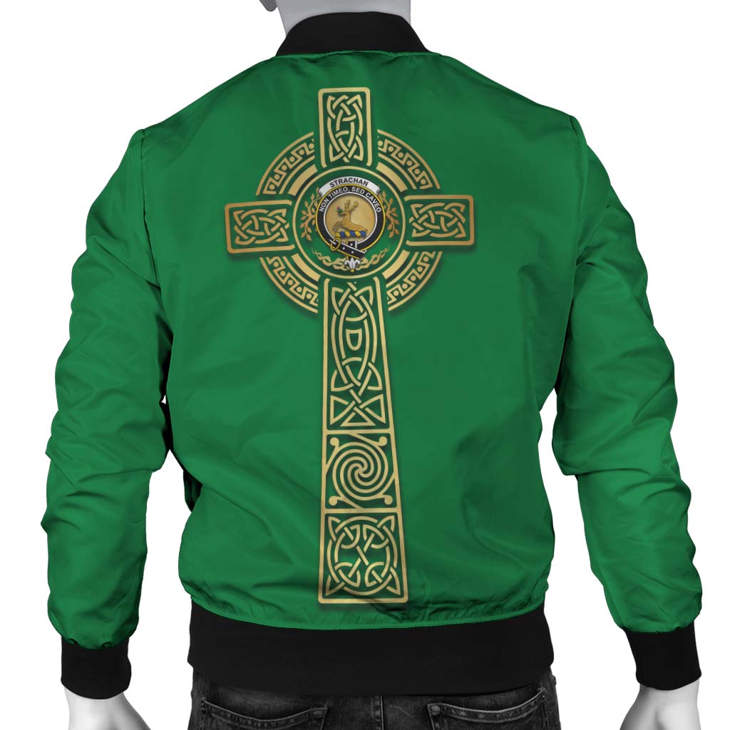 Strachan Clan Bomber Jacket with Golden Celtic Tree Of Life - Tartanvibesclothing