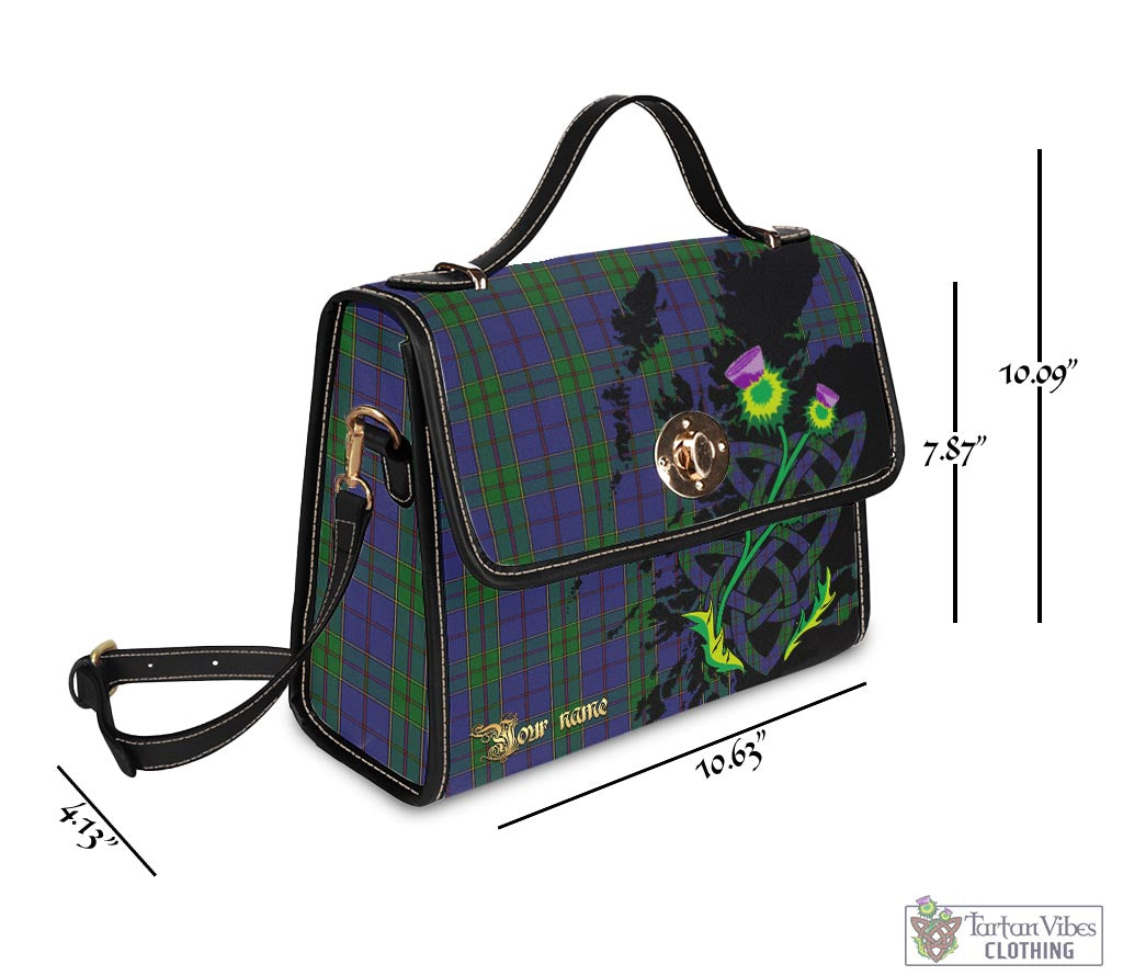 Tartan Vibes Clothing Strachan Tartan Waterproof Canvas Bag with Scotland Map and Thistle Celtic Accents