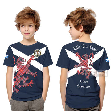 Straiton Tartan Lion Rampant Kid T-Shirt Proudly Display Your Heritage with Alba Gu Brath and Clan Name Youth XL Size14 - Tartan Vibes Clothing