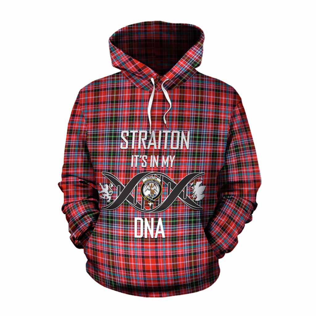 Tartan Vibes Clothing Straiton Tartan Cotton Hoodie with Family Crest DNA In Me Style