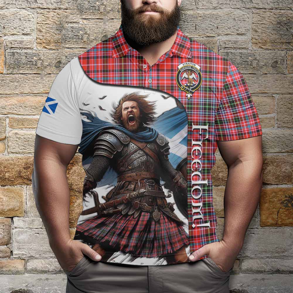 Tartan Vibes Clothing Straiton Crest Tartan Polo Shirt Inspired by the Freedom of Scottish Warrior