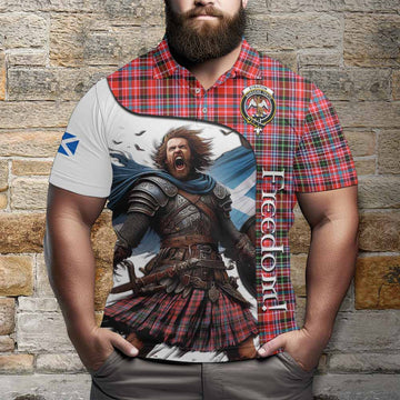 Straiton Crest Tartan Polo Shirt Inspired by the Freedom of Scottish Warrior