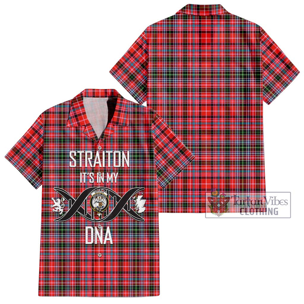 Straiton Tartan Short Sleeve Button Shirt with Family Crest DNA In Me Style Kid - Tartanvibesclothing Shop