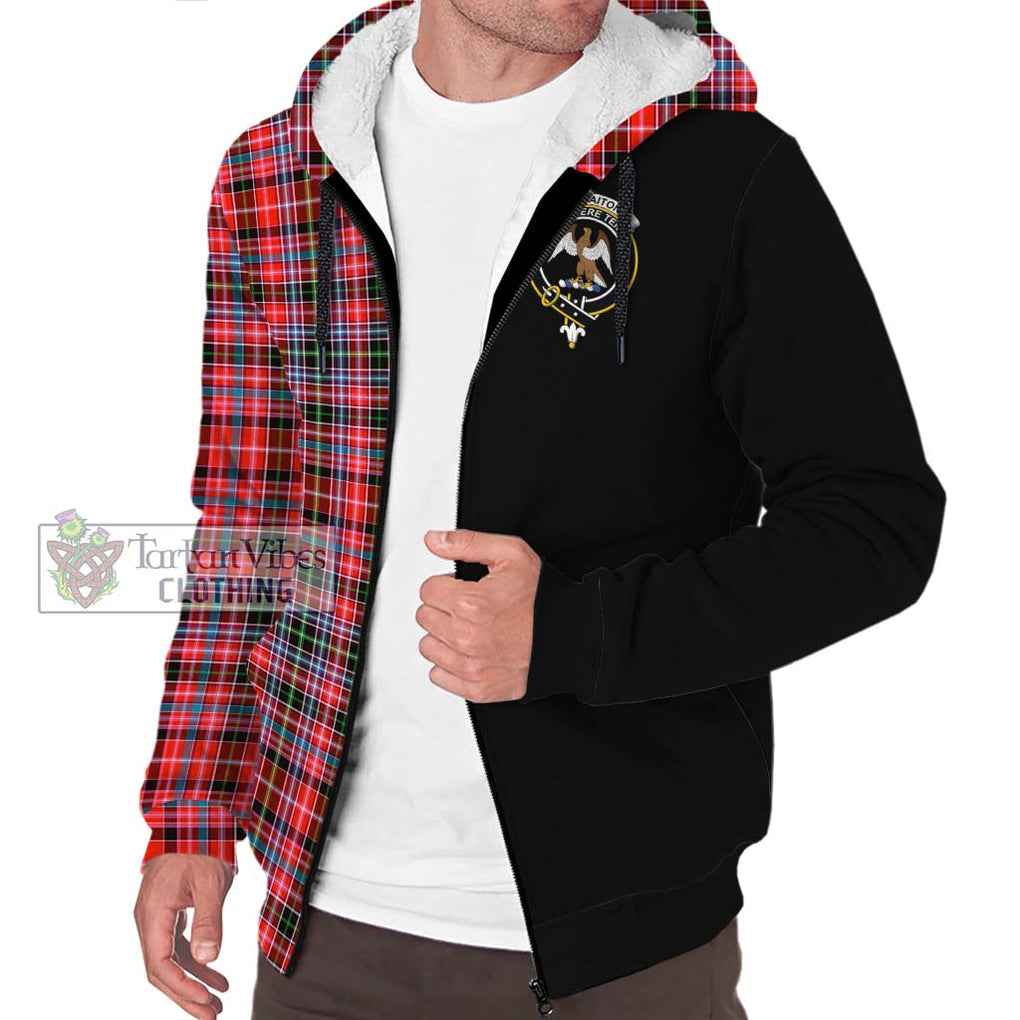 Straiton Tartan Sherpa Hoodie with Family Crest and Half Of Me Style Unisex S - Tartanvibesclothing Shop