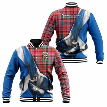 Straiton Tartan Baseball Jacket with Family Crest Scotland Patriotic Style