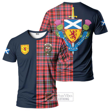 Straiton Tartan T-Shirt Alba with Scottish Lion Royal Arm Half Style