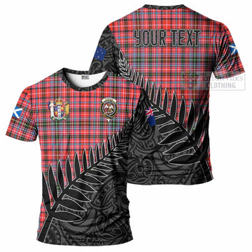 Straiton Crest Tartan T-Shirt with New Zealand Silver Fern Half Style