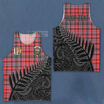 Straiton Crest Tartan Men's Tank Top with New Zealand Silver Fern Half Style