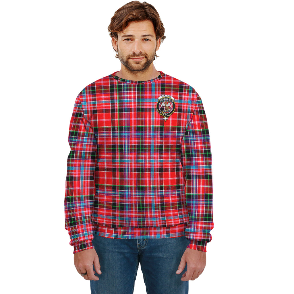 Straiton Tartan Sweatshirt with Family Crest Unisex - Tartan Vibes Clothing